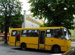 All the public buses in Ukraine look like something out of 1980s Soviet Russia